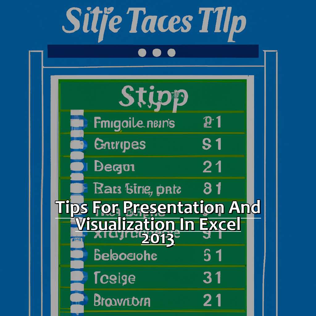 Tips for Presentation and Visualization in Excel 2013-15 Top Tips and Shortcuts for Excel 2013, 