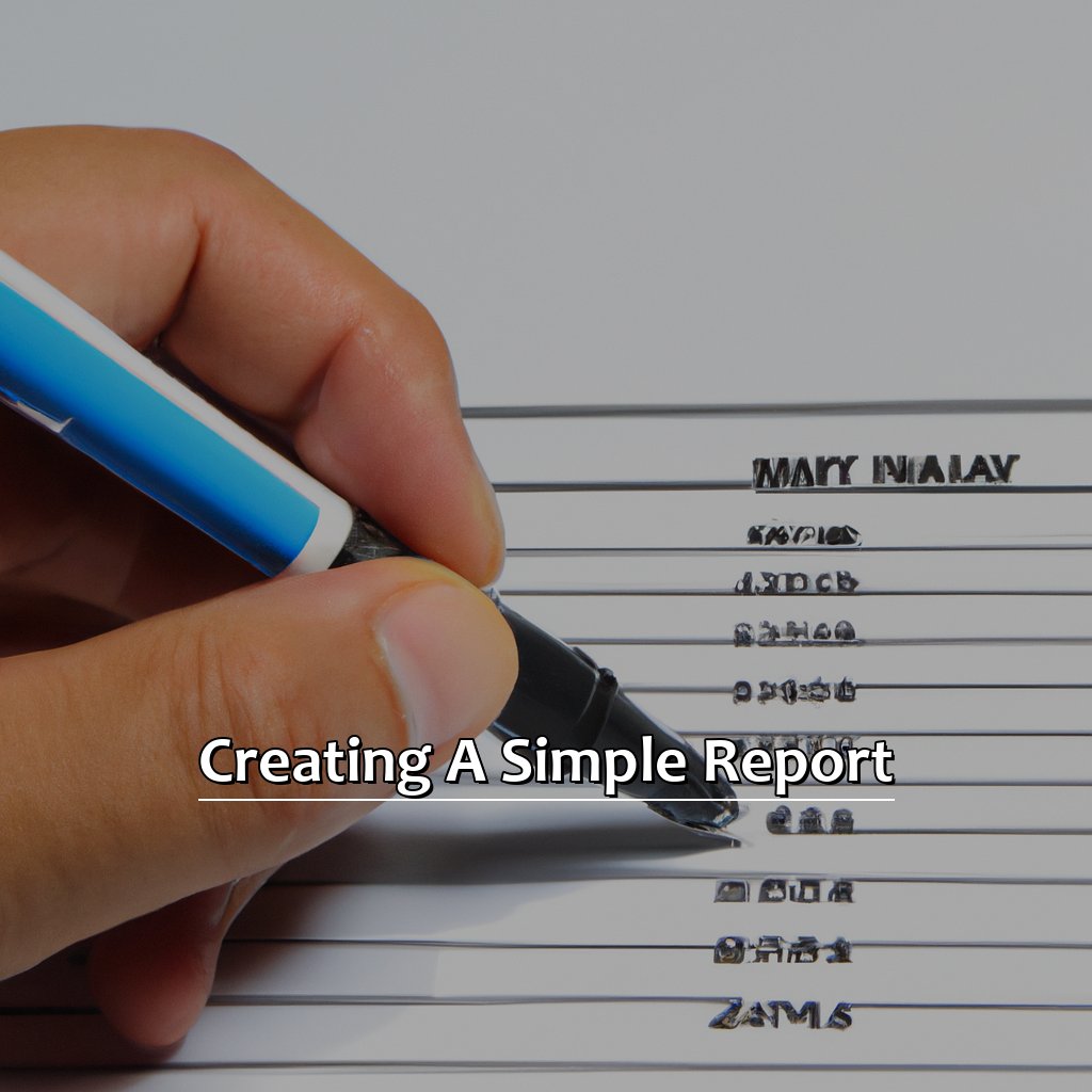 Creating a Simple Report-Adding a Report in Excel, 