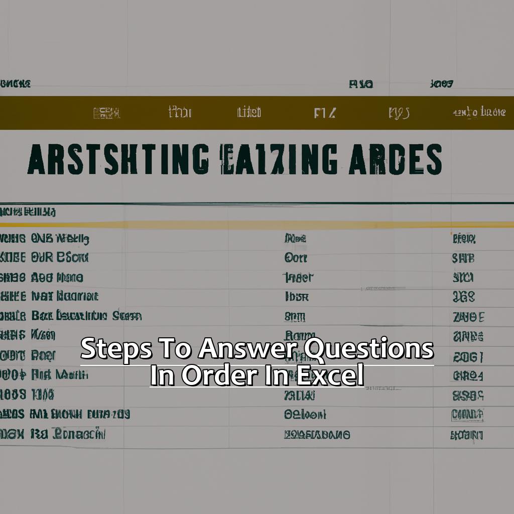 Steps to Answer Questions in Order in Excel-Answering Questions in Order in Excel, 