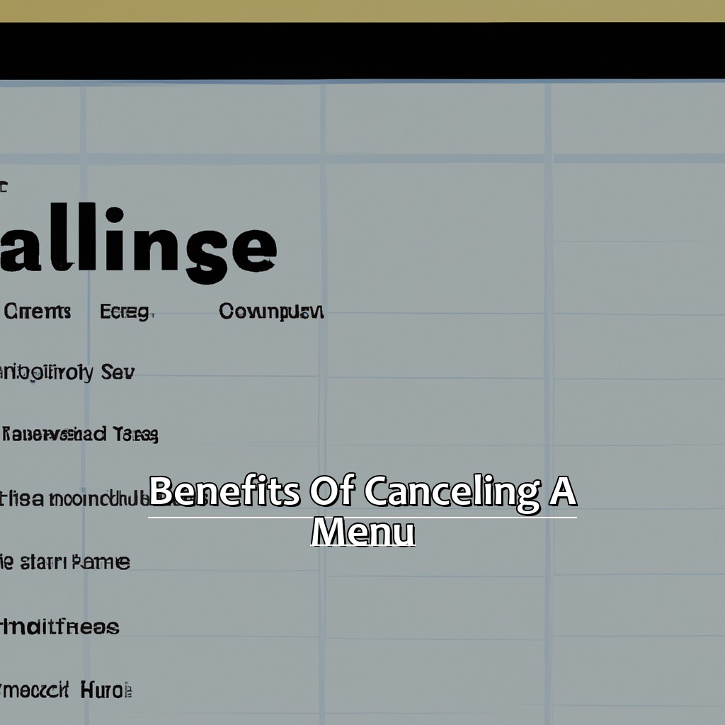 Benefits of Canceling a Menu-Canceling a Menu in Excel, 