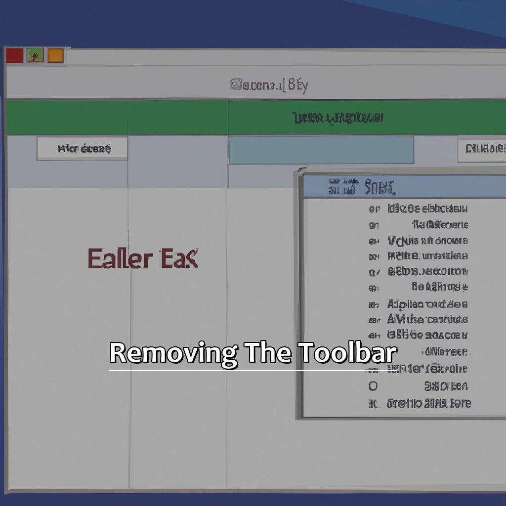Removing the toolbar-Deleting a Toolbar in Excel, 