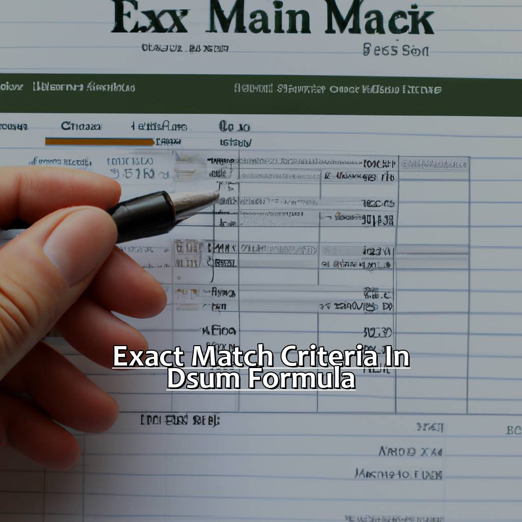 Exact match criteria in DSUM formula-Exact Matches with DSUM in Excel, 