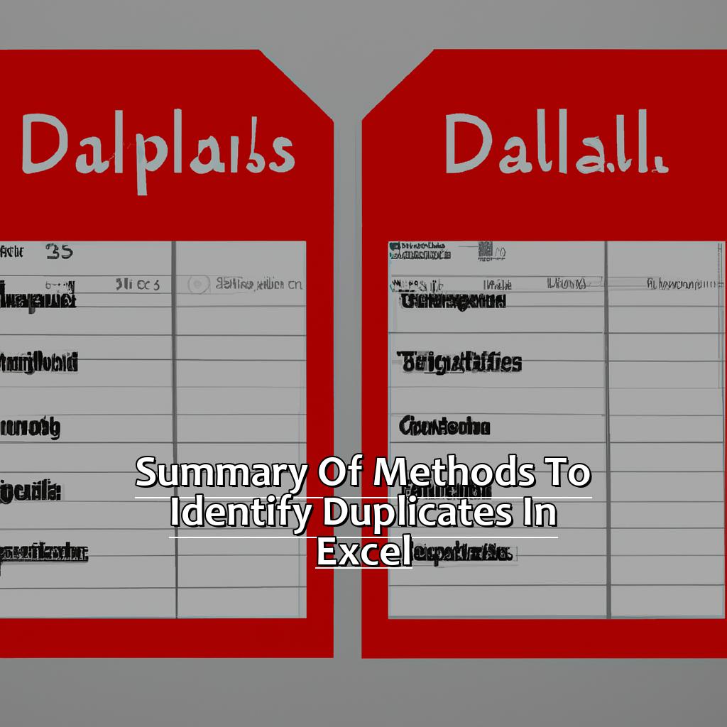 Summary of Methods to Identify Duplicates in Excel-How to Identify Duplicates in Excel, 