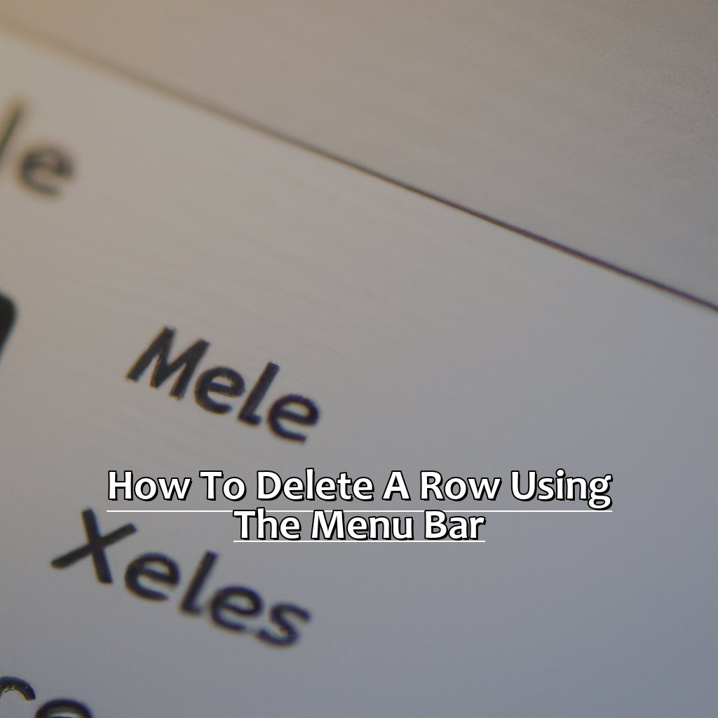How to delete a row using the menu bar-How to Quickly Delete a Row in Excel on a Mac, 