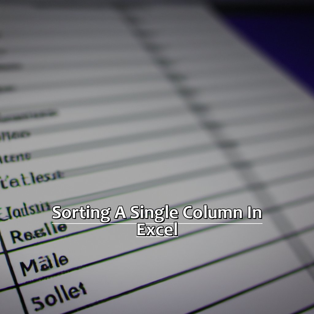 Sorting a Single Column in Excel-How to Sort Columns in Excel, 