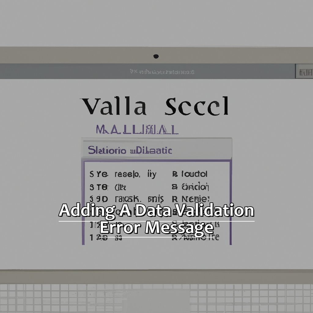 Adding a Data Validation Error Message-Specifying a Data Validation Error Message in Excel, 