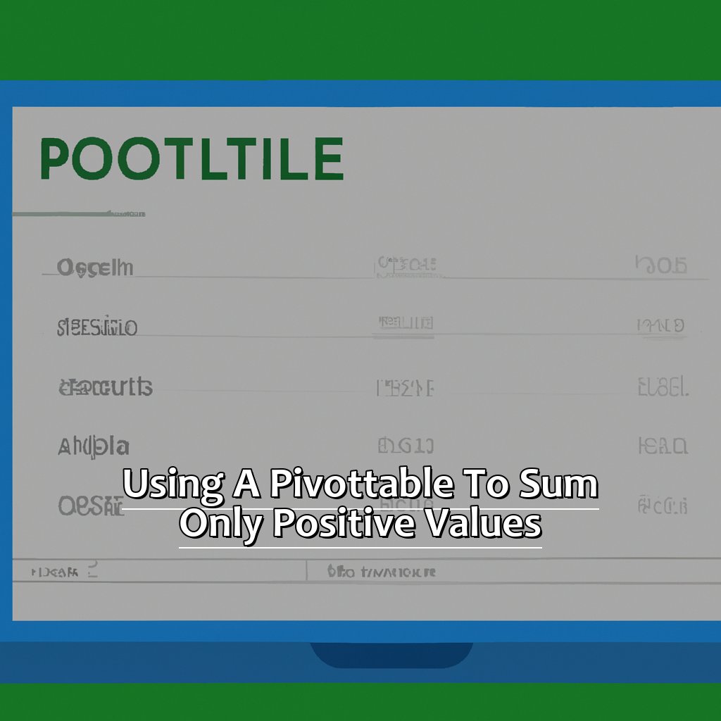 Using a PivotTable to Sum Only Positive Values-Summing Only Positive Values in Excel, 